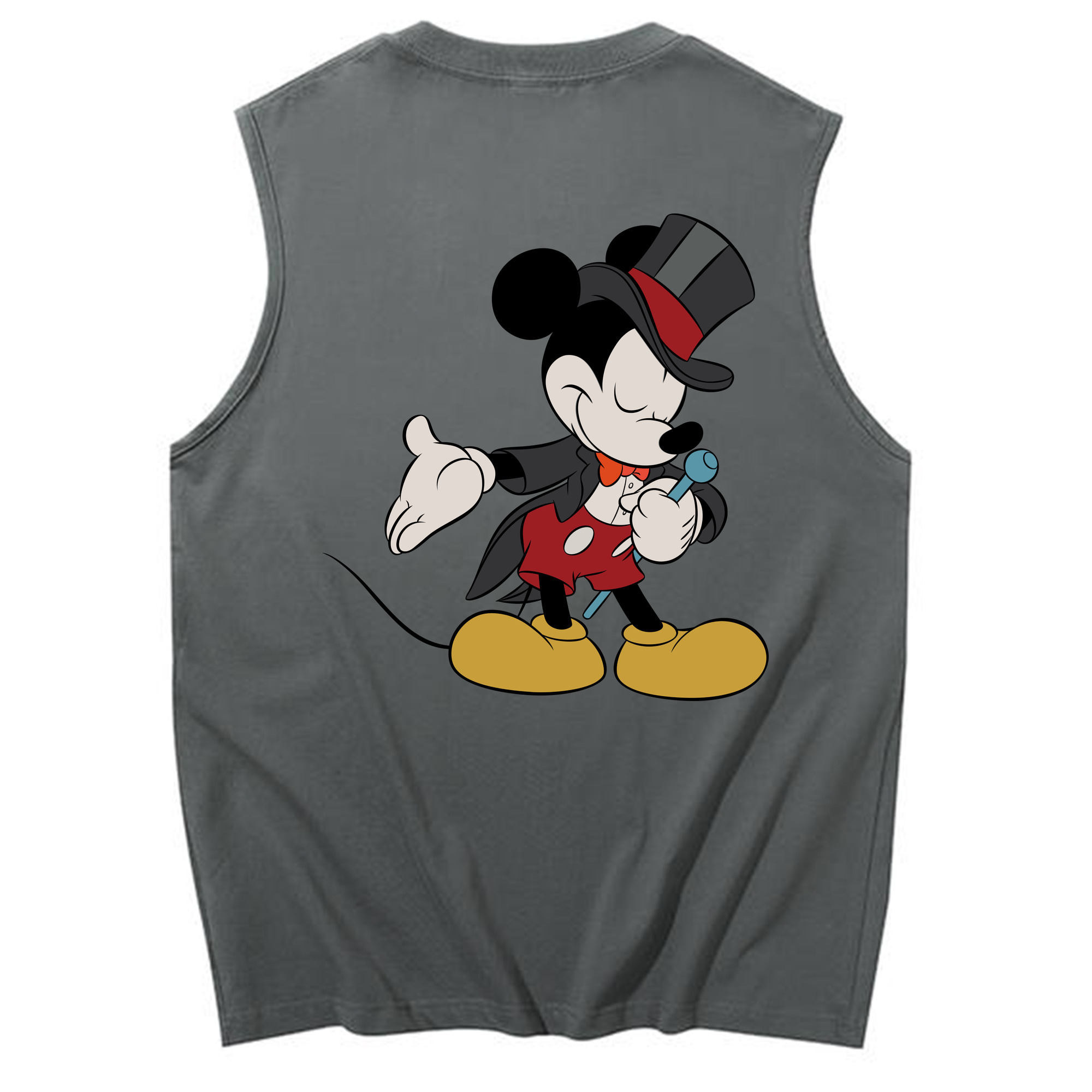 ミッキーマウス Mickey Mouse コットン100％タンクトップ（背面プリント）